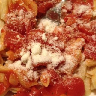 Super Easy Tomato Sauce over Penne Pasta | The Mama Maven Blog