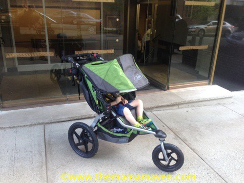 green bob stroller