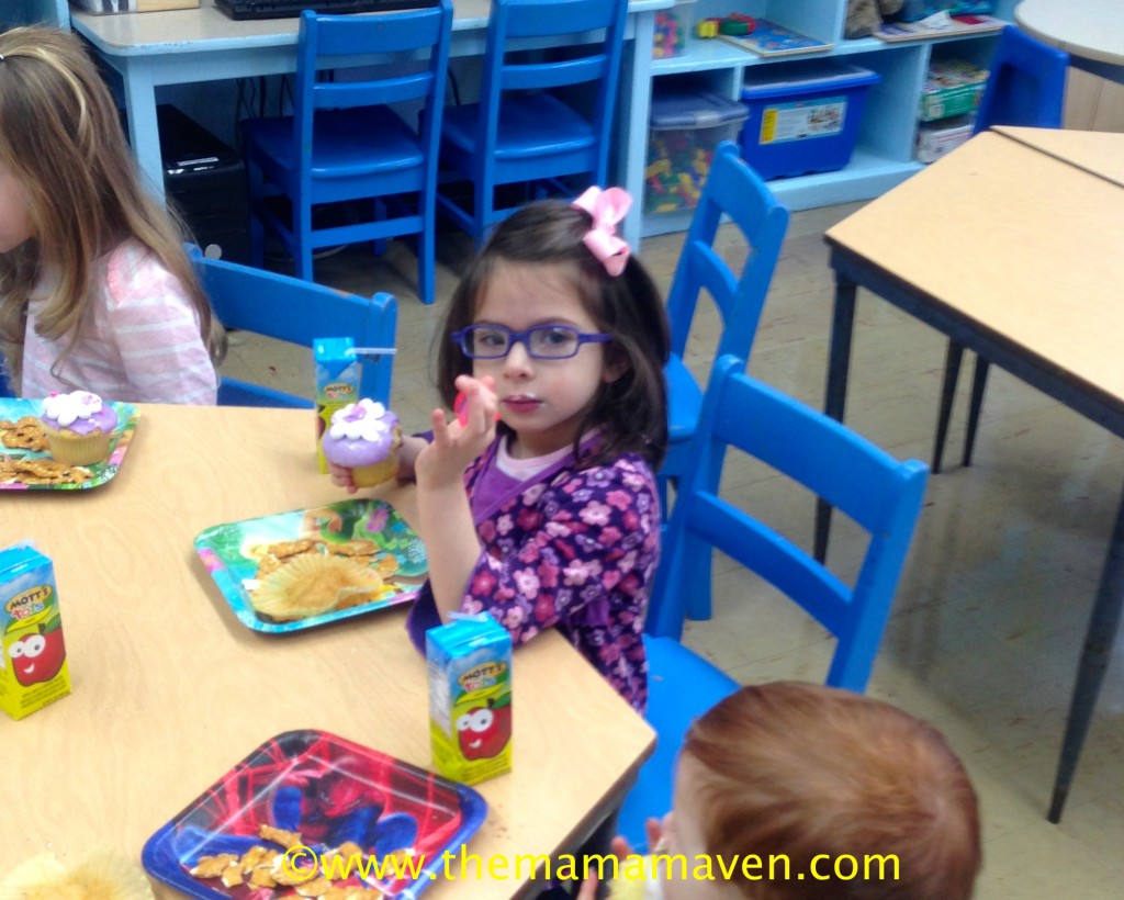 A month after my daughter got her glasses, in her first year of Kindergarten.