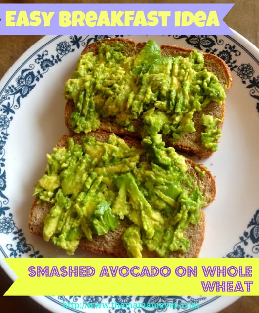 Easy Breakfast Idea: Smashed Avocado on Whole Wheat 
