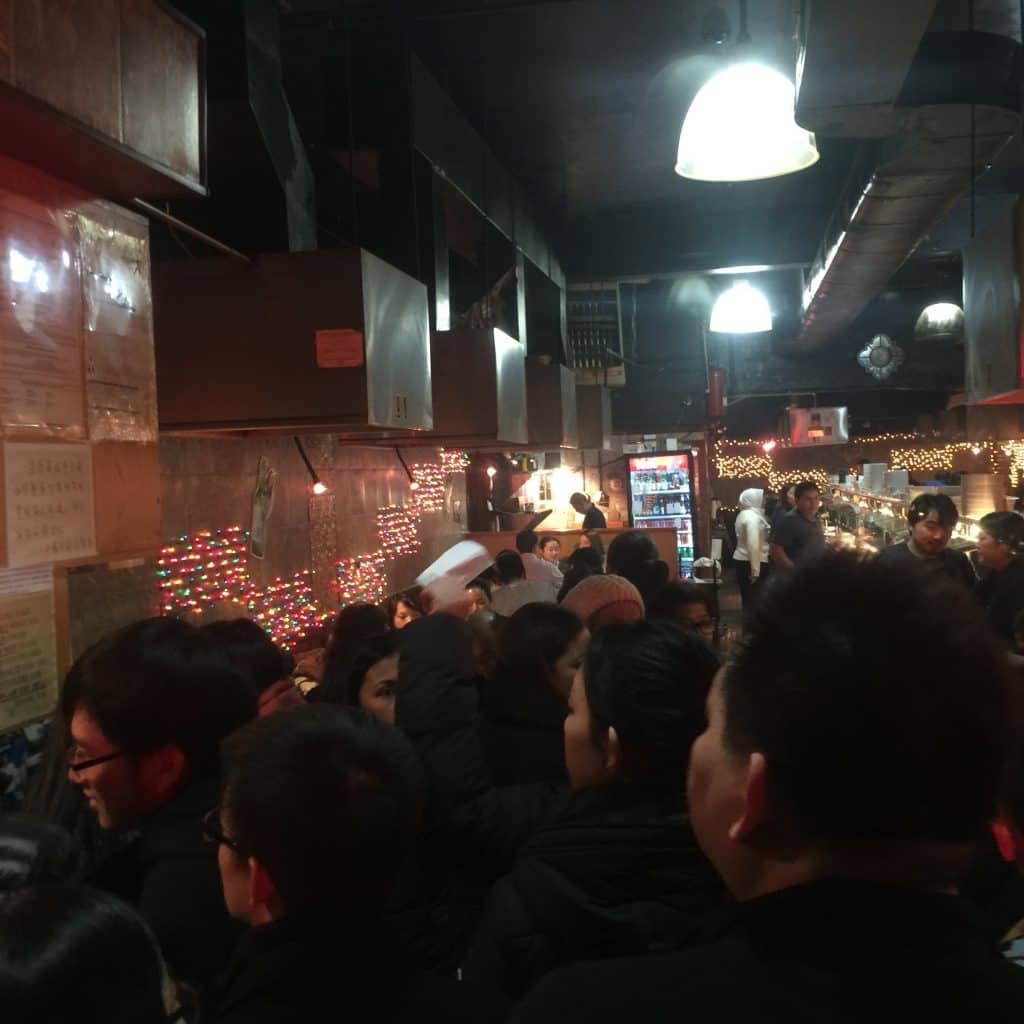 At Picnic BBQ in Flushing, Queens. You know a place is good when there's a line waiting to get in!