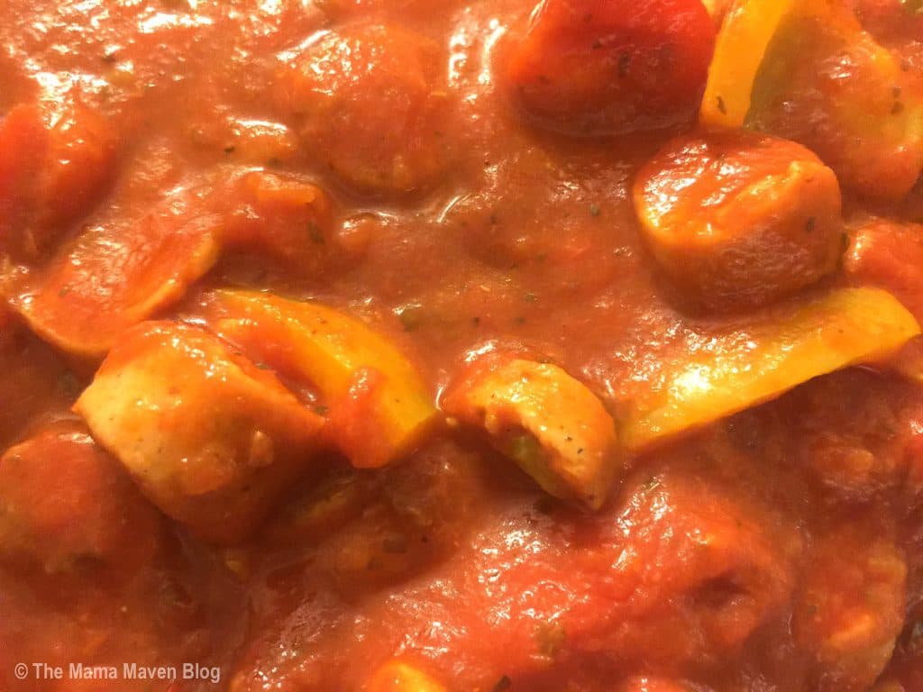Chicken Sausage and Peppers Recipe | The Mama Maven Blog | @themamamaven