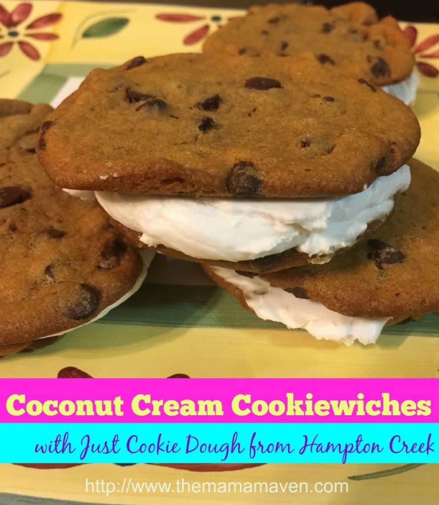 Coconut Cream Cookiewiches with Just Cookie Dough from Hampton Creek | The Mama Maven Blog | @themamamaven