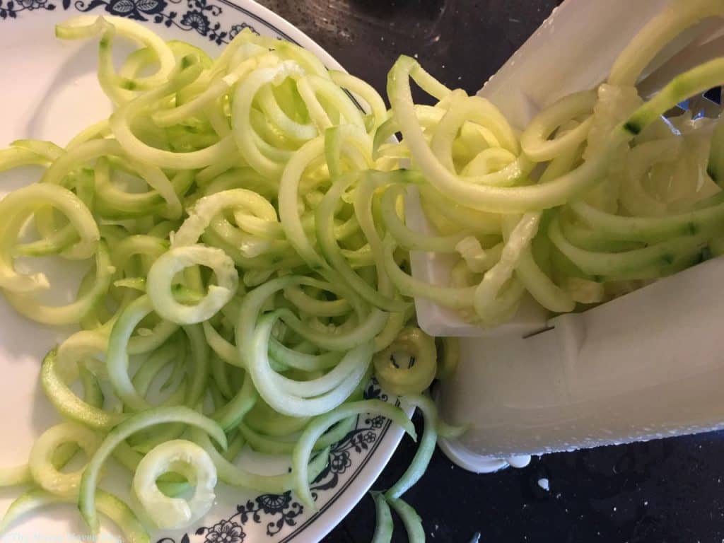 Spiralizing Cucumbers from @Peapoddelivers Grocery Delivery (and Dinner Parties) Made Easier With Peapod (+ $100 Giveaway) | The Mama Maven Blog @PeapodDelivers  