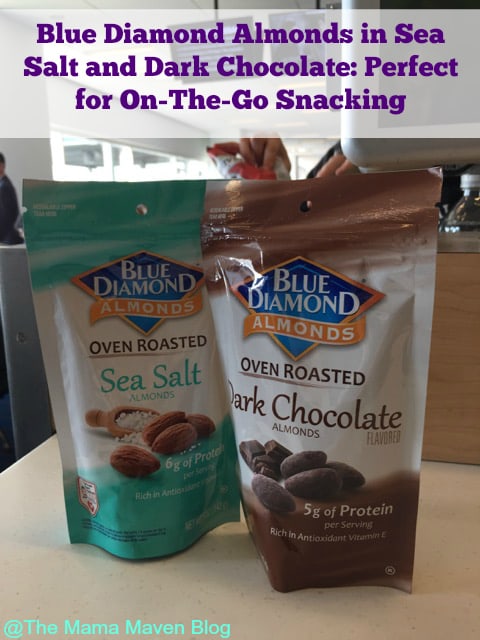 Sea Salt and Dark Chocolate Blue Diamond Almonds – Perfect for Snacking On-The-Go | The Mama Maven Blog @themamamaven 