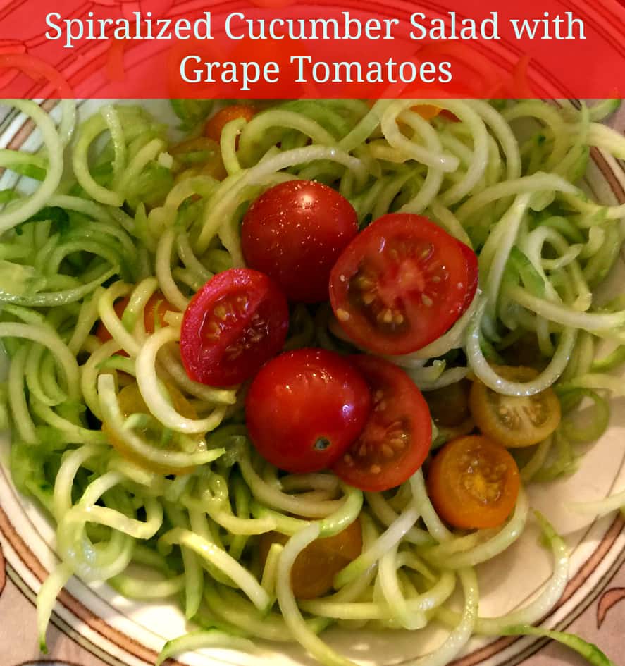 Spiralized Cucumber Salad with Tomatoes