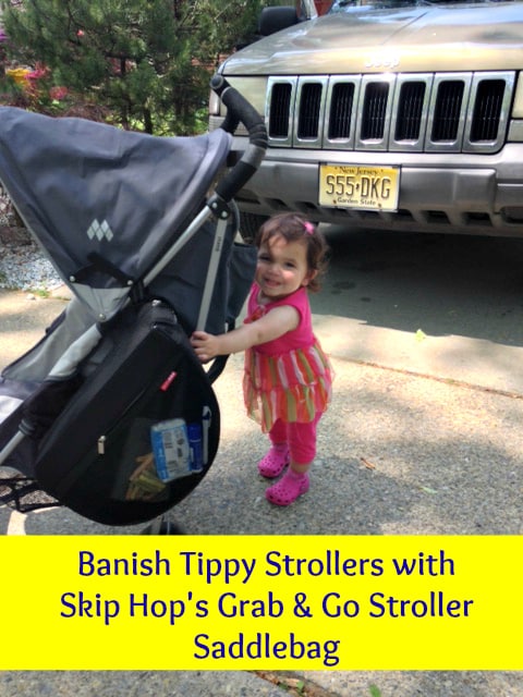 Banish the Tippy Stroller with Skip Hop Grab & Go Stroller Saddlebag | The Mama Maven Blog @skiphop #babies
