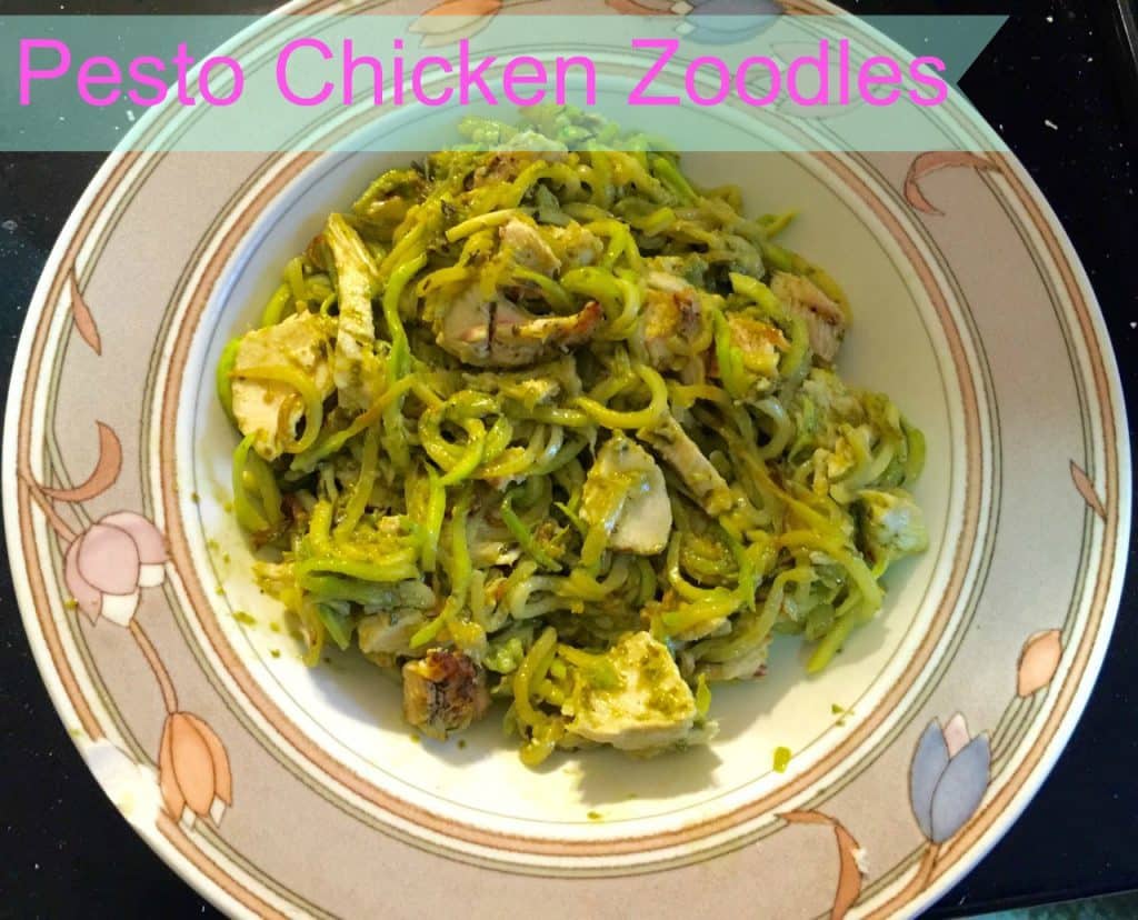 Pesto Chicken Zoodles - Gluten Free, low carb #glutenfree | The Mama Maven Blog