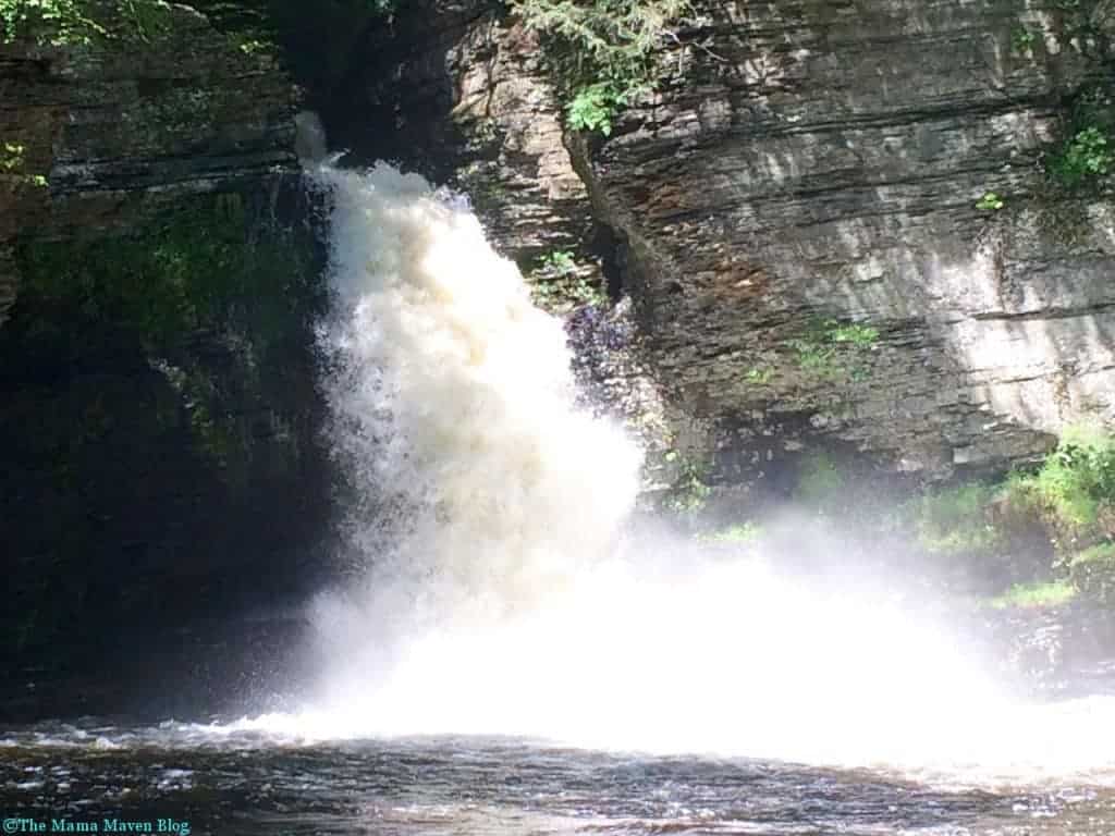 Hiking with Kids at Childs Park, The Poconos, PA @themamamaven  - Looking for something fun to do in the Poconos with kids? Check out George W. Childs Park in Dingmans Ferry, Pennsylvania, right in the heart of the Poconos. My husband's family has a house nearby and we go to this waterfall around once a year.