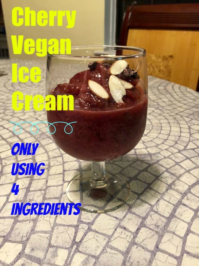 Cherry Vegan Ice Cream with Only 4 Ingredients! | The Mama Maven Blog