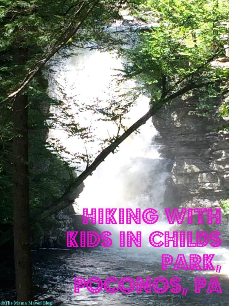 Hiking with Kids at Childs Park, The Poconos, PA @themamamaven  - Looking for something fun to do in the Poconos with kids? Check out George W. Childs Park in Dingmans Ferry, Pennsylvania, right in the heart of the Poconos. My husband's family has a house nearby and we go to this waterfall around once a year.