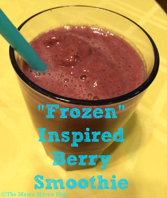 Frozen Inspired Berry Smoothie (vegan) How to Throw a Frozen Dinner Party @birdseye #Frozen #veggies #pickyeaters | The Mama Maven Blog