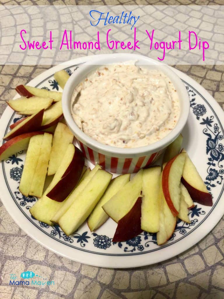 Oh yum! Healthy Sweet Almond Greek Yogurt Dip Greek Yogurt Dip 2 Ways #GameChangingFlavors @BlueDiamond @themamamaven
