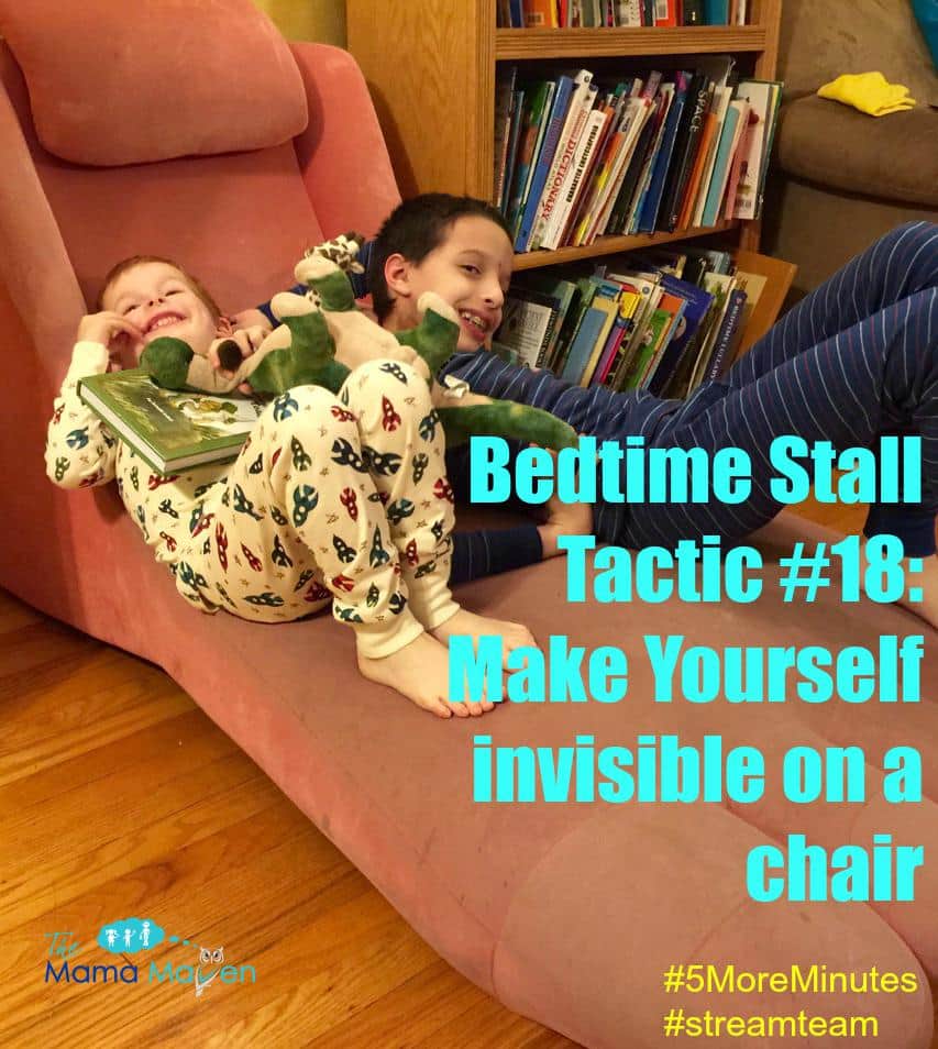 Bedtime Stall Tactic #18: Make Yourself Invisible on a chair Netflix's 5 Minute Favorites #5MoreMinutes #StreamTeam @netflix @themamamaven