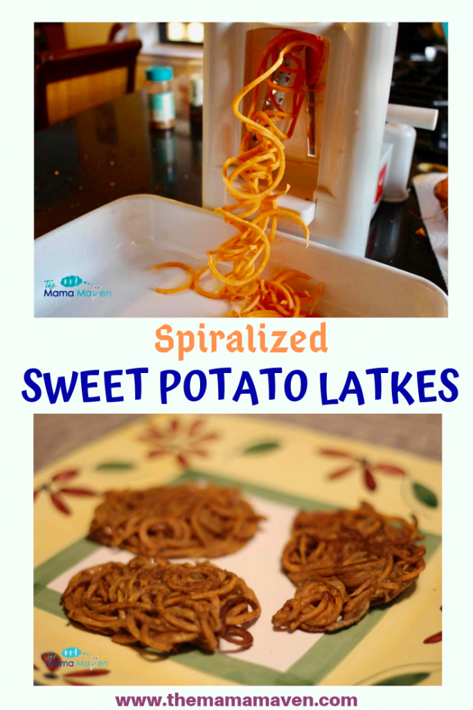 Spiralized Sweet Potato Latkes | The Mama Maven Blog