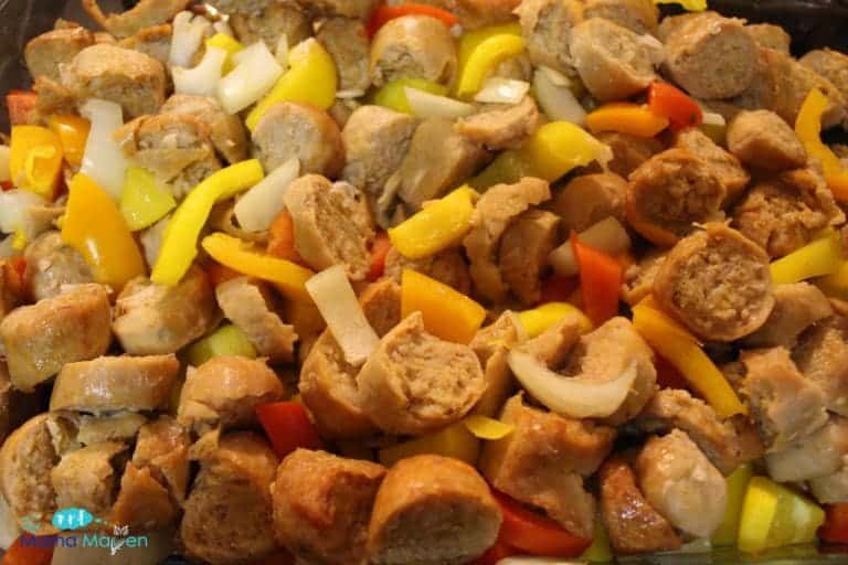 Baked Turkey Sausage and Peppers