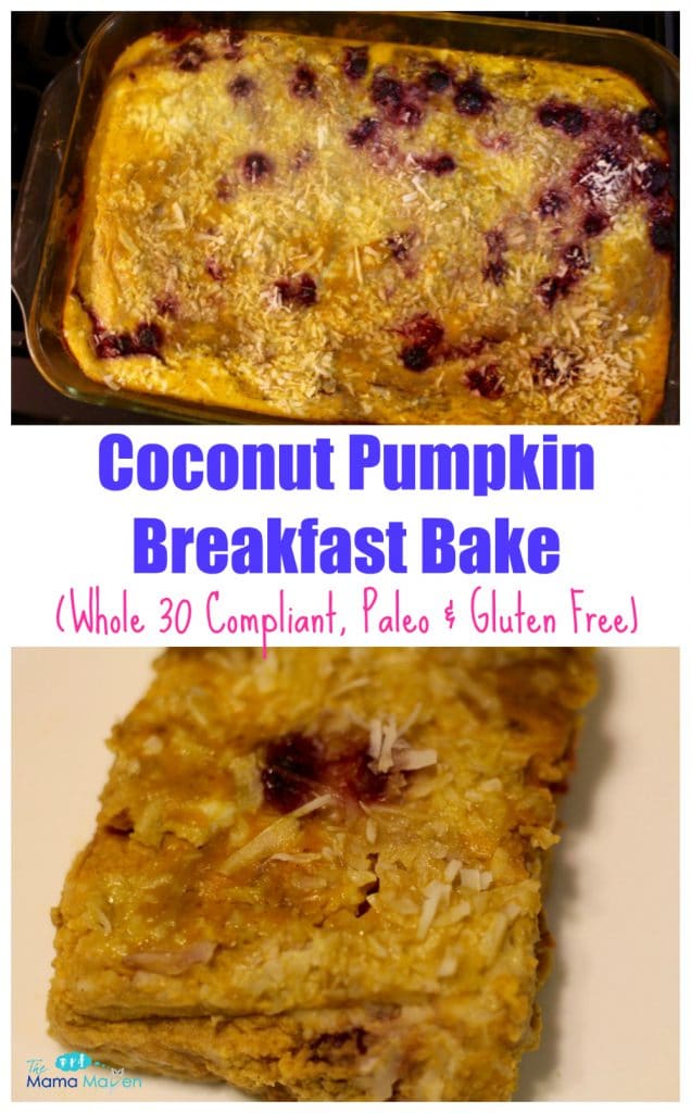 Coconut Pumpkin Breakfast Bake (Whole 30, Paleo & Gluten Free)