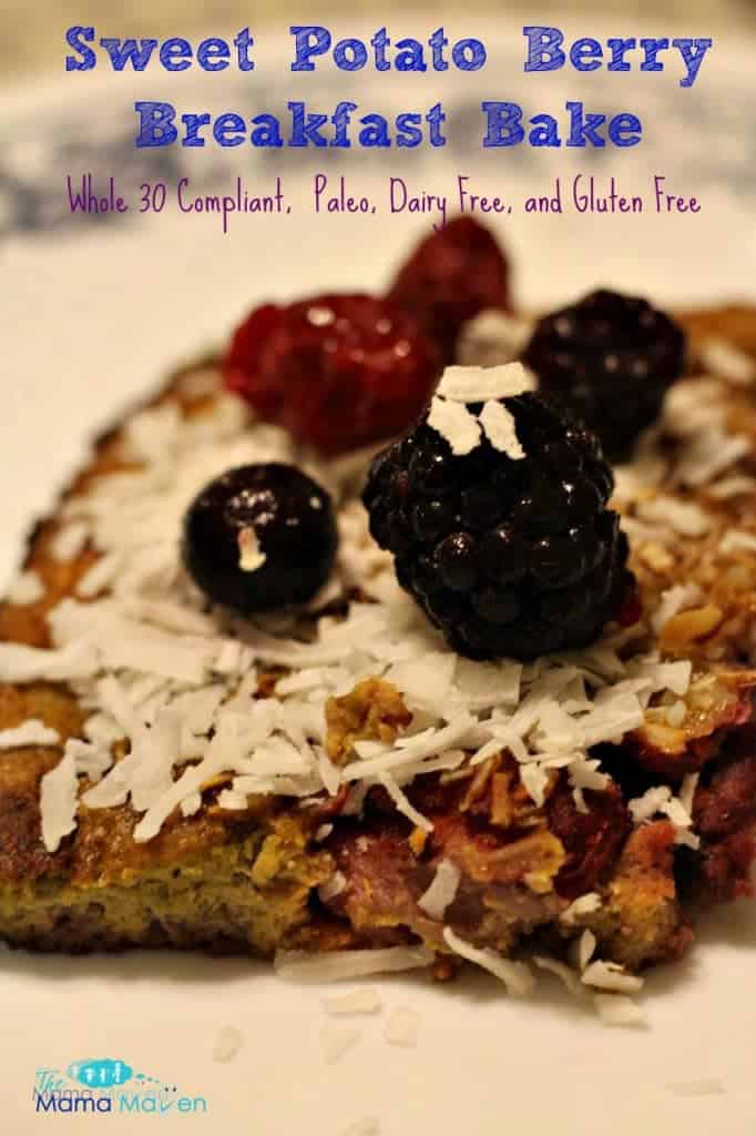 Sweet Potato Berry Bake (Whole 30 Compliant, Paleo, Dairy Free, and Gluten Free) | The Mama Maven Blog 