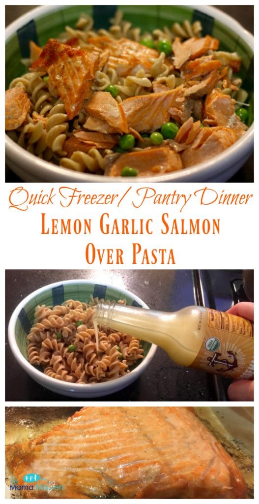  Quick Freezer/Pantry Dinner: Lemon Garlic Salmon Over Pasta #AD | The Mama Maven Blog 