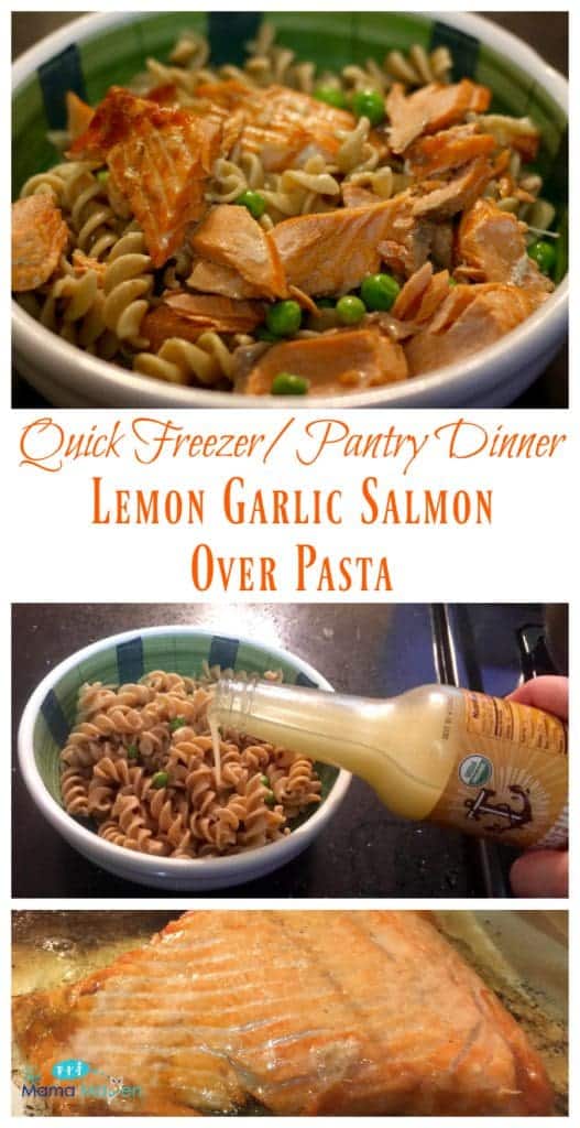  Quick Freezer/Pantry Dinner: Lemon Garlic Salmon Over Pasta #AD | The Mama Maven Blog 