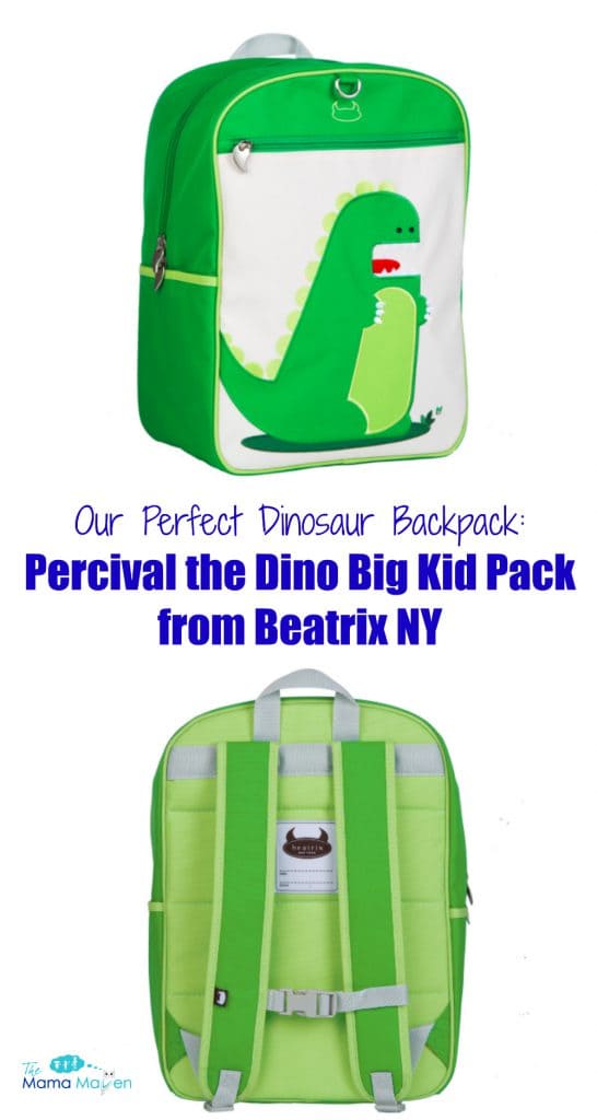 A Boy and HIs Percival the Dino Big Kid Pack from Beatrix NY | The Mama Maven Blog
