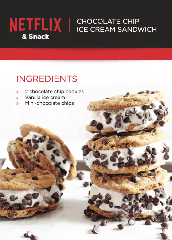 Netflix & Snack: Chocolate Chip Ice Cream Sandwich