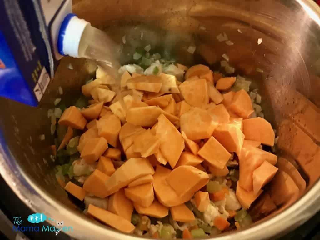 Chicken Sweet Potato and Kale Soup in the Instant Pot - Gluten Free, Paleo, Whole 30 Compliant #healthy | The Mama Maven Blog