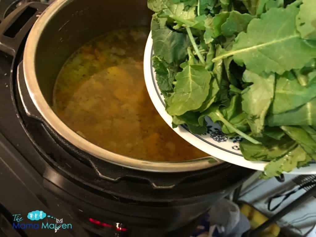 Chicken Sweet Potato and Kale Soup in the Instant Pot - Gluten Free, Paleo, Whole 30 Compliant #healthy | The Mama Maven Blog