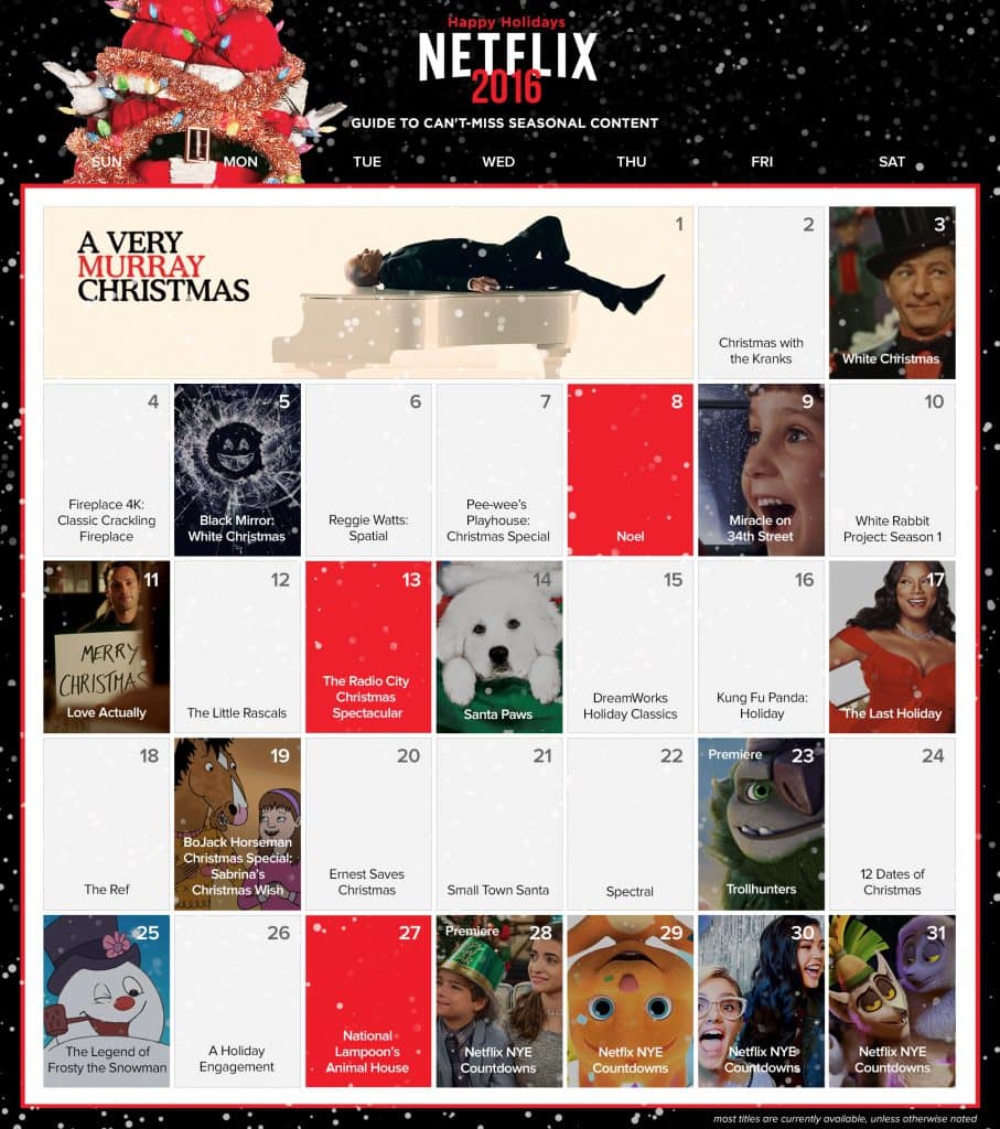 Netflix Holiday Calendar | The Mama Maven Blog