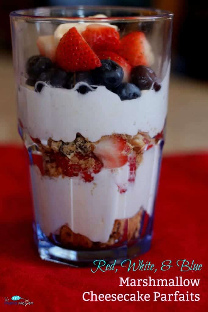 Red White and Blue No Bake Cheesecake Parfaits | The Mama Maven Blog