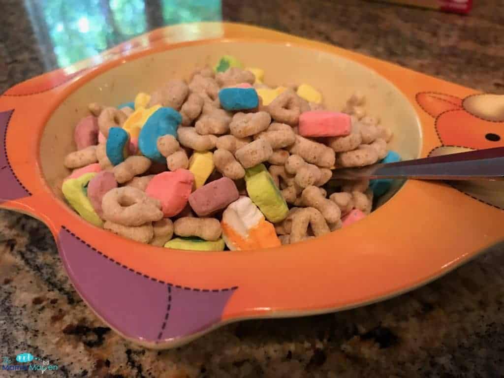 Enjoying Lucky Charms Cereal as our Weekend Breakfast Treat | The Mama Maven Blog