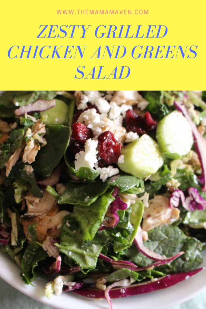 Zesty Grilled Chicken and Greens Salad | The Mama Maven Blog