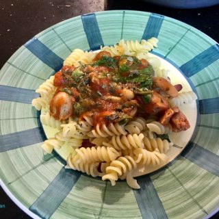 spinach, white bean and sausage rotini