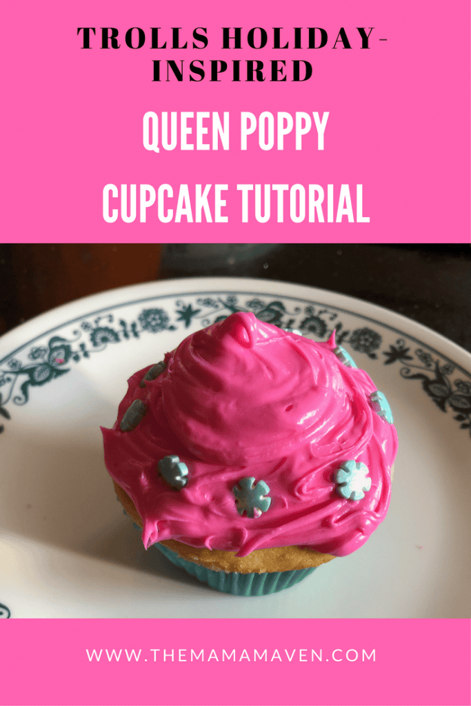 Trolls Holiday Queen Poppy Cupcake Tutorial | The Mama Maven Blog