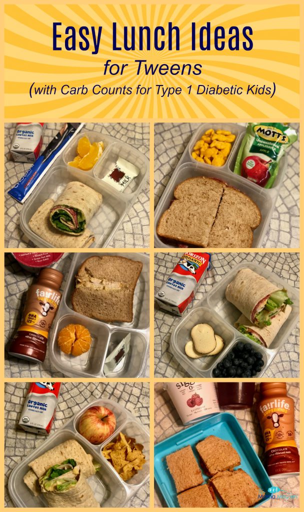  Easy Lunch Ideas for Tweens (with Carb Counts for Type 1 Diabetic Kids) #diabetes #type1diabetes #t1d | The Mama Maven Blog