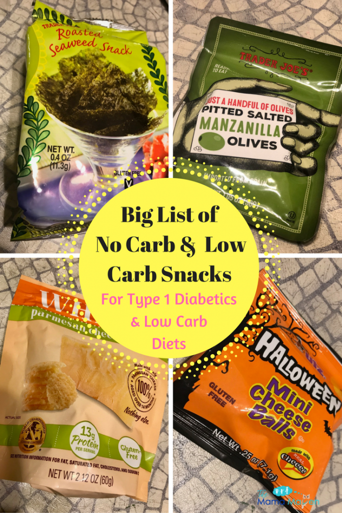 No Carb & Low Carb Snacks for Type 1 Diabetic Kids or Adults or Low Carb Eaters | The Mama Maven Blog