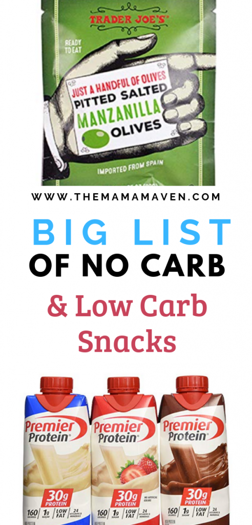 No Carb & Low Carb Snacks for Kids or Adults with Type 1 Diabetes Or Low Carb Eaters + Downloadable List | The Mama Maven Blog