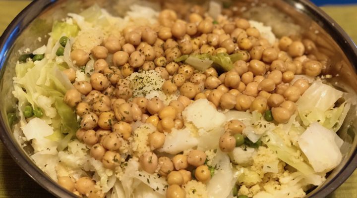 Quick and Healthy Vegan Weeknight Dinner: Couscous with Chickpeas and Cauliflower | The Mama Maven Blog