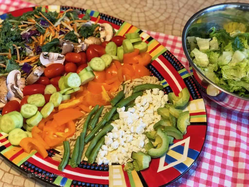 Layered Rainbow Salad Platter for Dinner Great for Picky Eaters