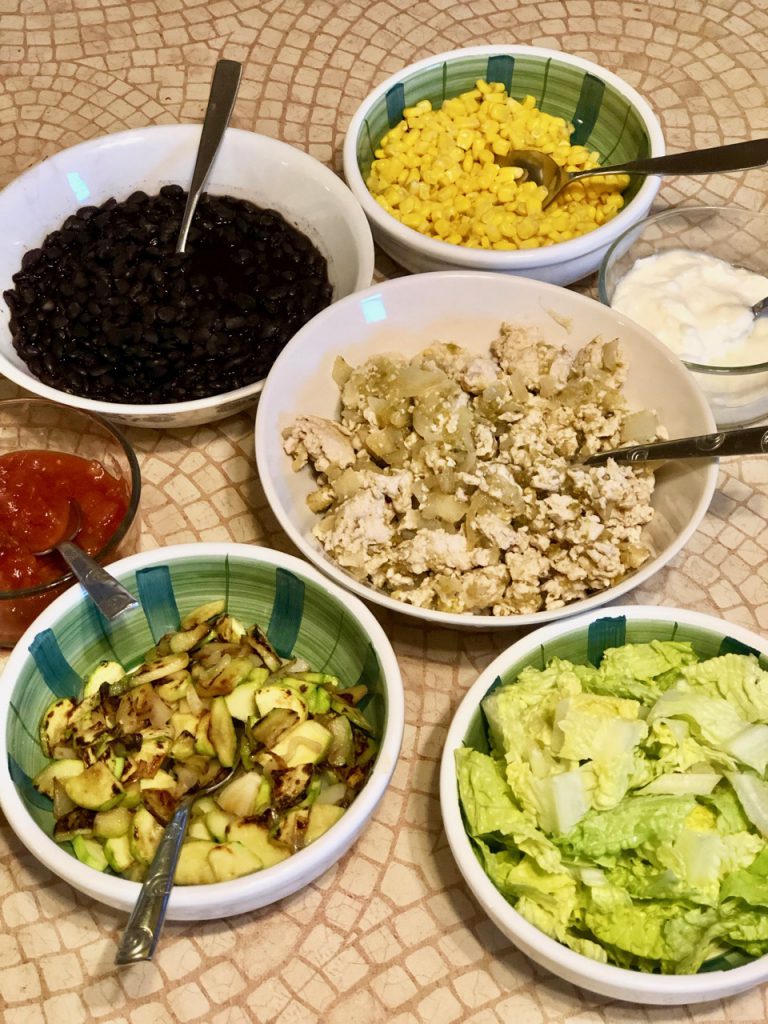 Ingredients for Burrito Bowls