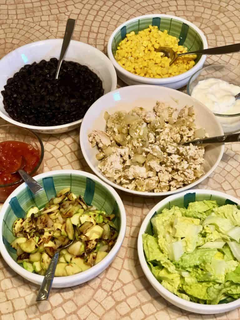 Ingredients for Burrito Bowls