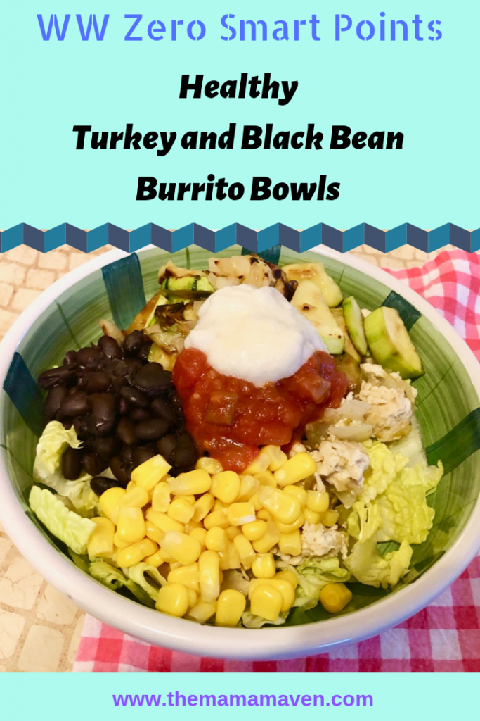 WW Zero Smart Points Turkey and Black Bean Burrito Bowls | The Mama Maven Blog