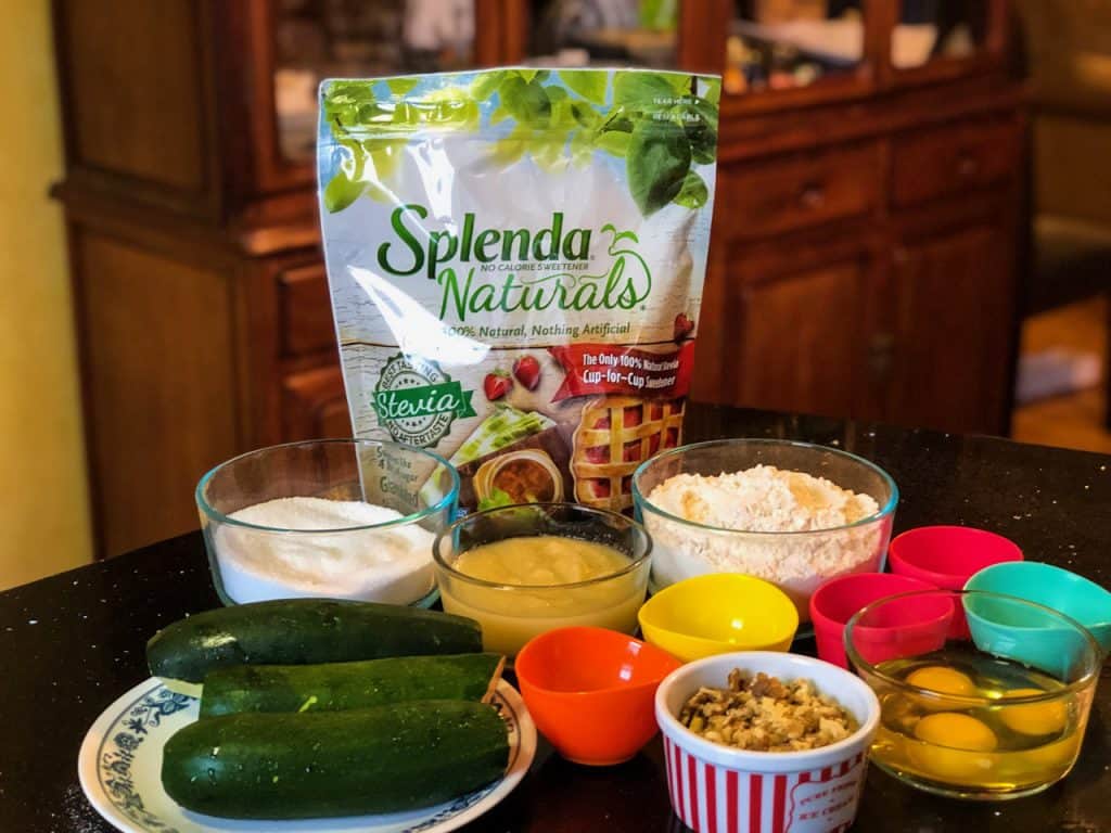 Lightened up Zucchini Bread ingredients