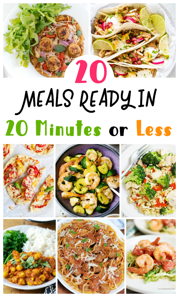 20 Meals Ready in 20 Minutes Or Less - Perfect for Busy Parents!