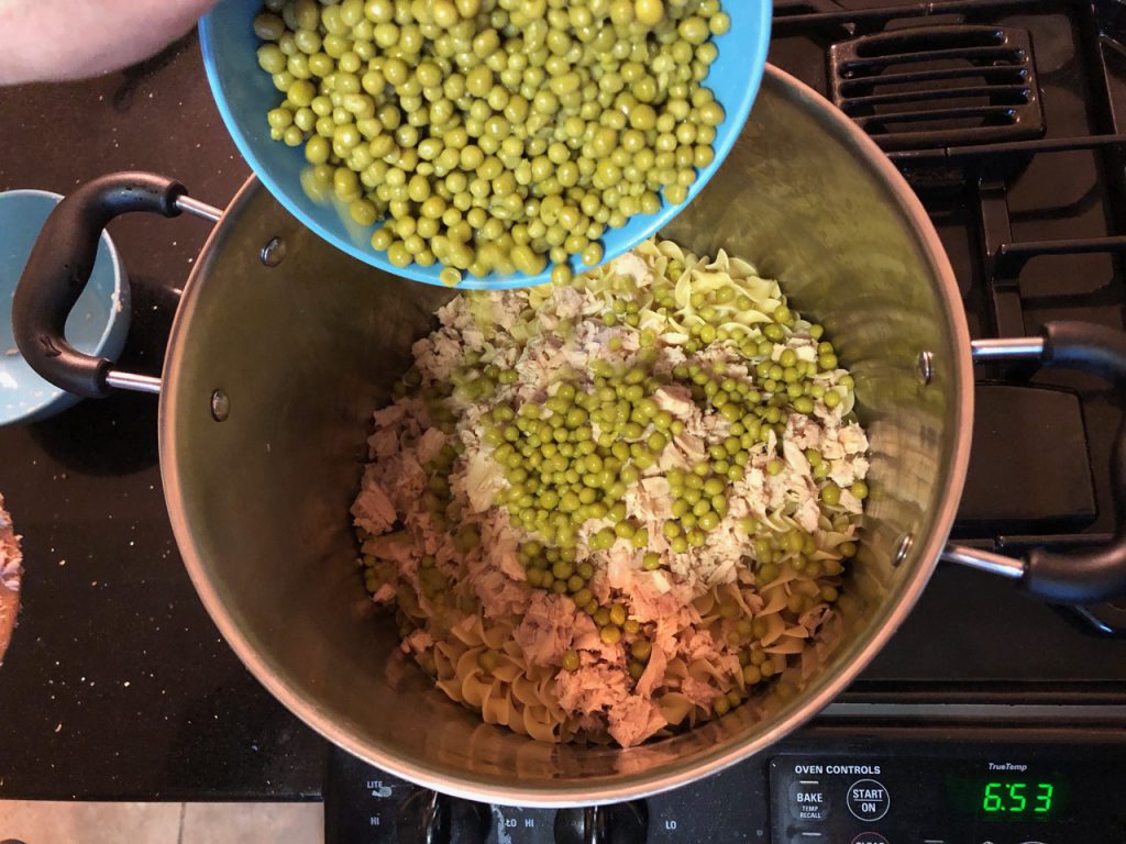 Adding peas