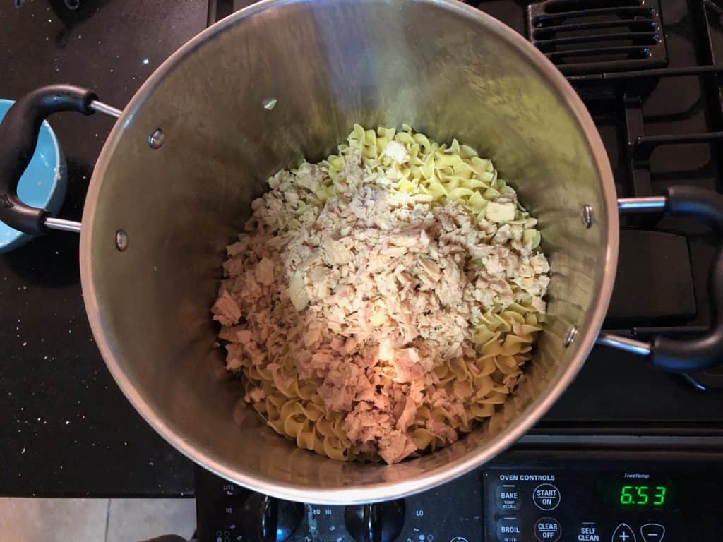 Ingredients in pot on the stove