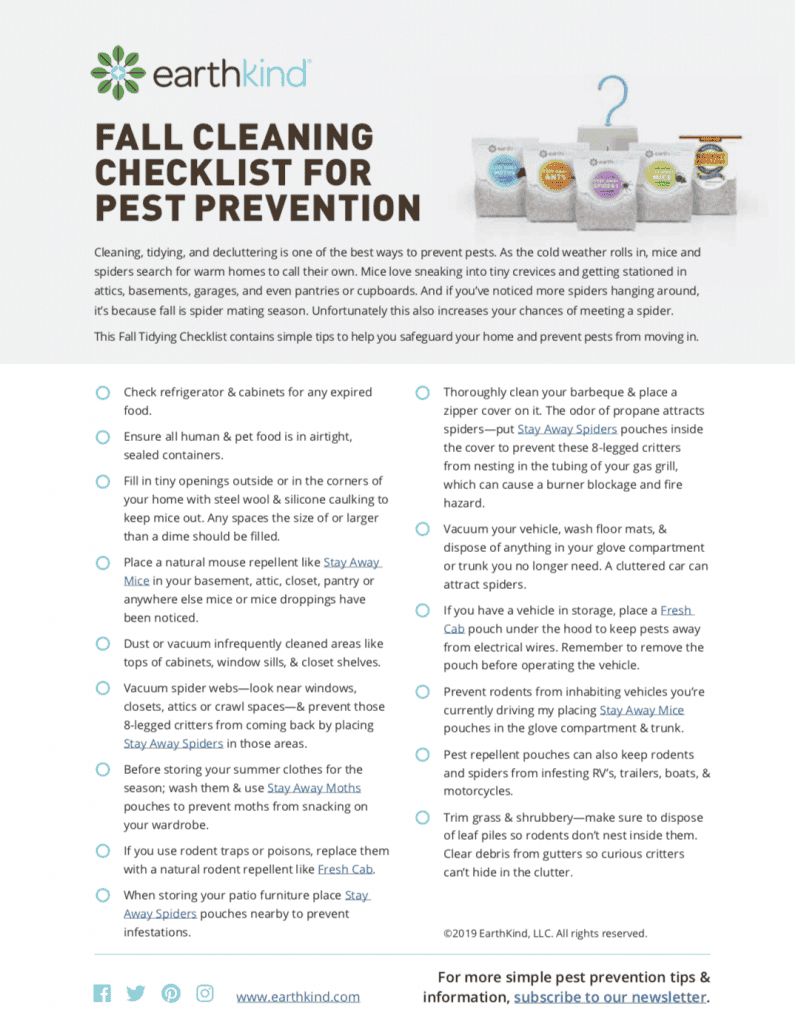 Fall Cleaning Checklist for Pest Prevention from Earthkind