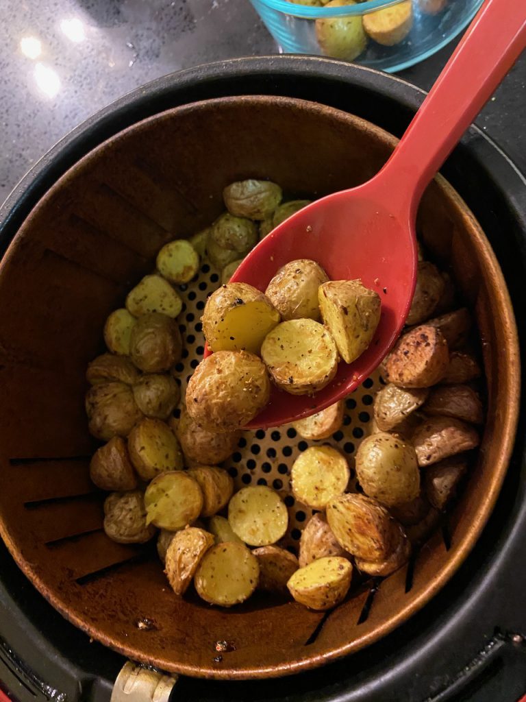 Finished Air Fryer Yukon Gold Potatoes
