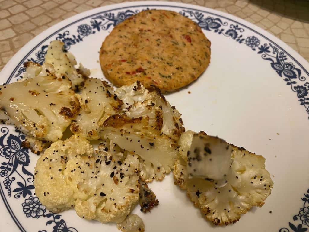 Chili Lime Chicken Burger and Veggies