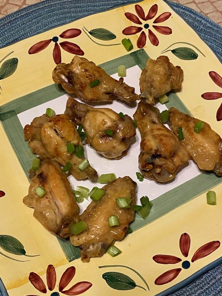 Honey Mustard Wings on a plate